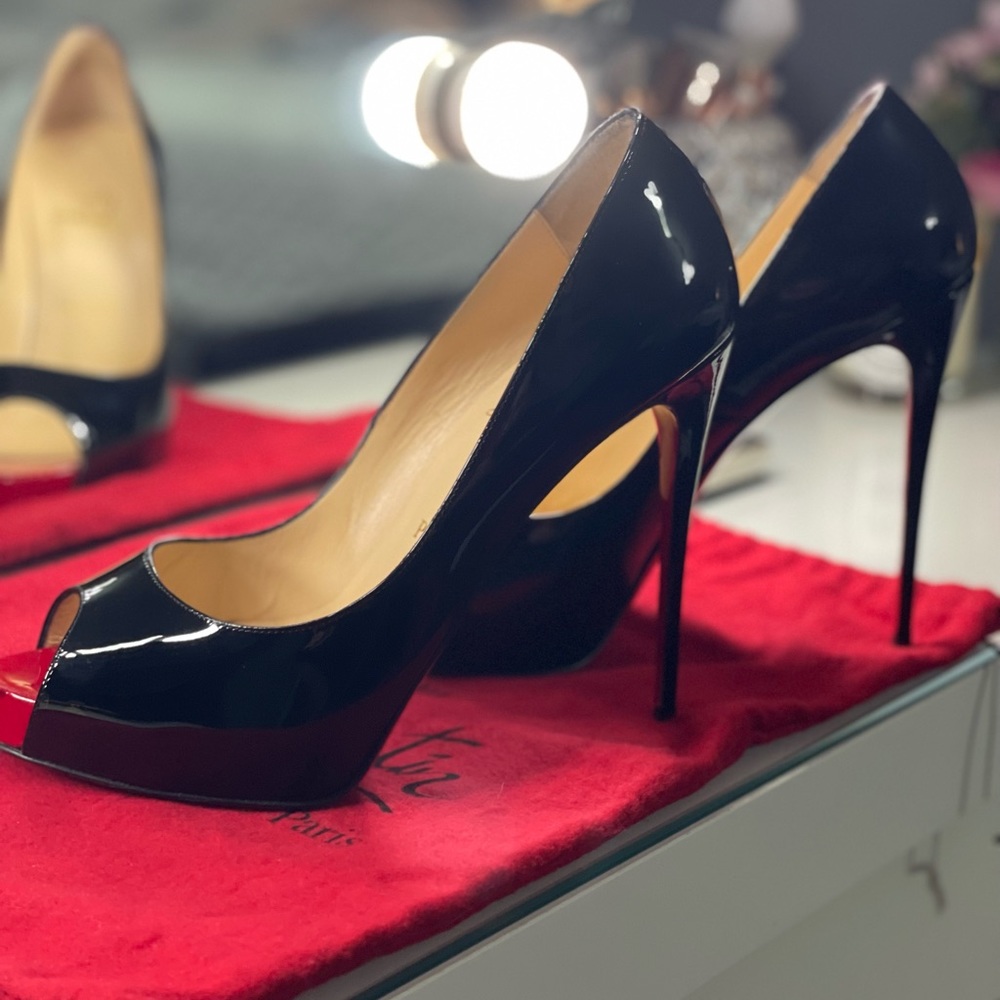 Christian Louboutin New Very Prive Patent Red Sole Pumps- 39
